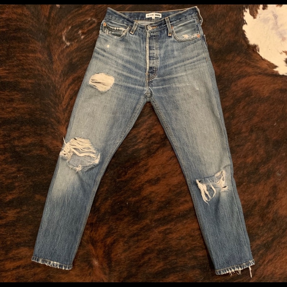 Re/done vintage Levi's high rise ankle crop